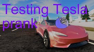 Roblox testing Tesla Roadster 2.0 prank in Vehicle simulator Roblox testing Tesla Roadster 2.0 prank in Vehicle simulator
